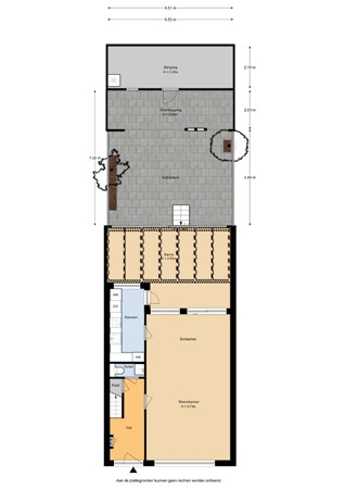 Floorplan - Jacob Marisstraat 156, 3314 TL Dordrecht